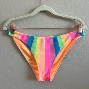 Show Me Your Mumu Rainbow Stripe Bikini Bottom Size Medium
